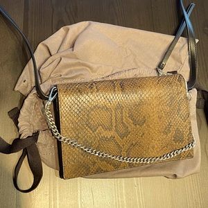 Allsaints Claremont Snake Embossed Leather Crossbody NEVER USED